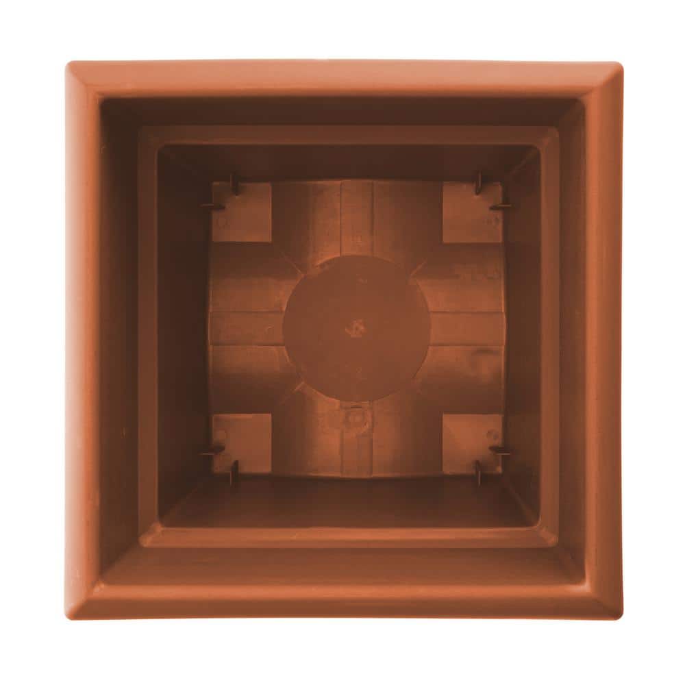 Veranda Square Terra Cotta Clay Planter for Indoor & Outdoor, 11 in.