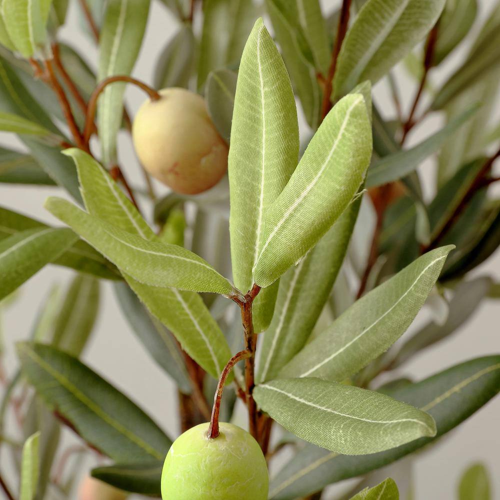 36-inch Faux Olive Tree in Ribbed White Ceramic Pot