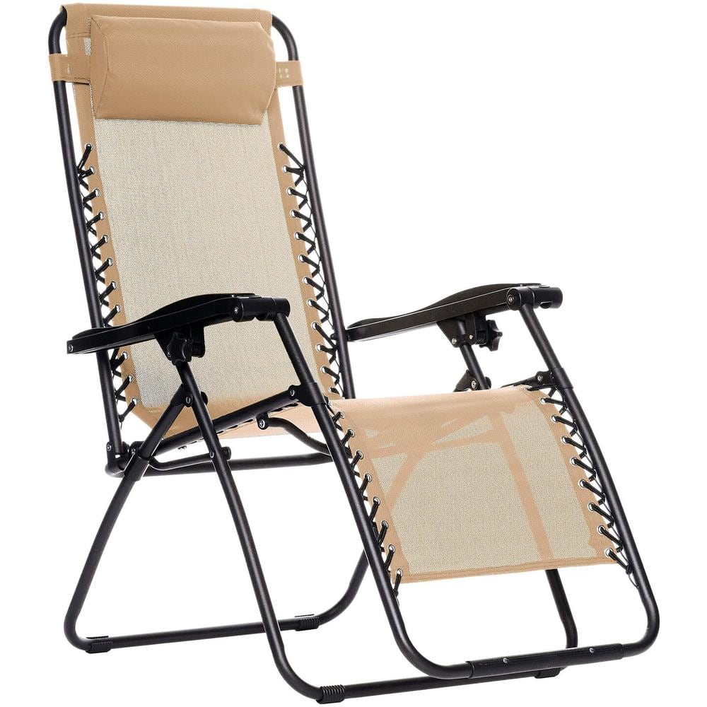 26 in. Outdoor Textilene Adjustable Zero Gravity Folding Reclining