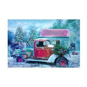 Unframed Home Celebrate Life Gallery 'Christimas Eve Reindeer' Photography Wall Art 30 in. x 47 in.