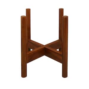 Mid-Century Antique Mahogany Modern Wood Plant Display Stand, Fits Up to 12 in.