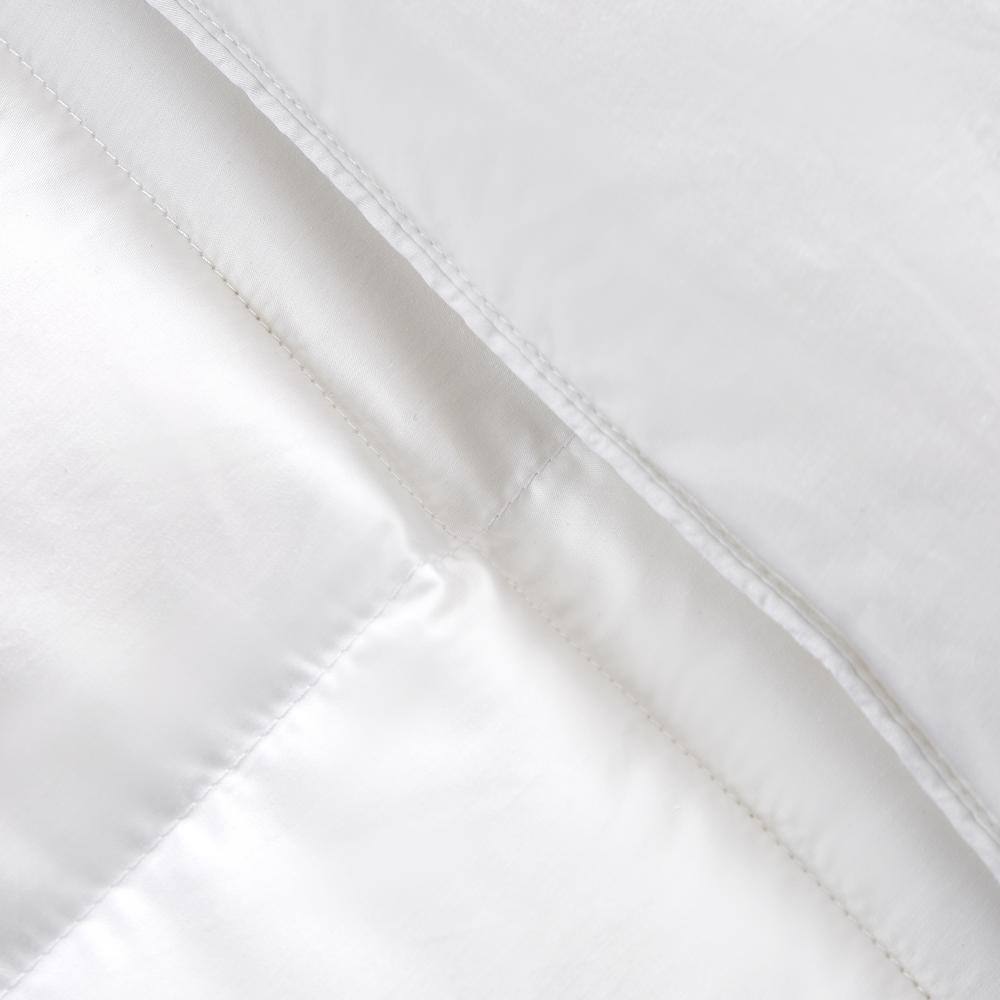 Twin White Cotton Down Comforter with Feather Fill