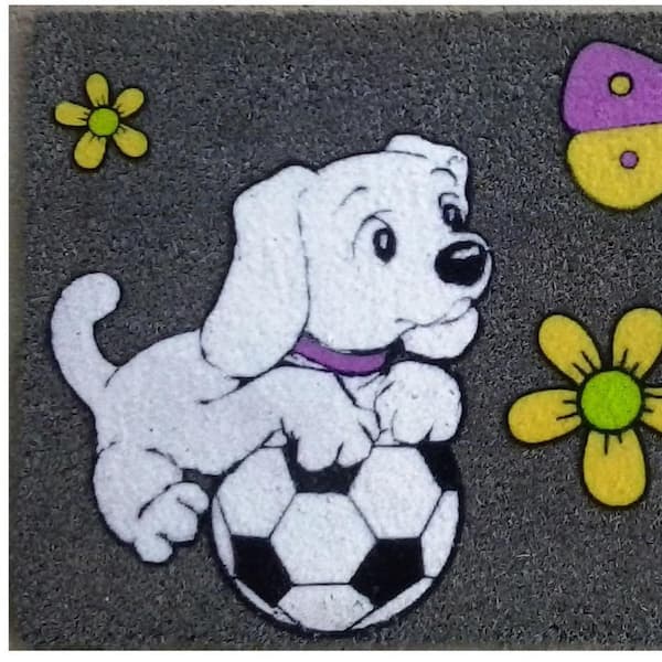White 30 in. x 18 in. Coir Non-Slip Indoor/Outdoor Door Mat