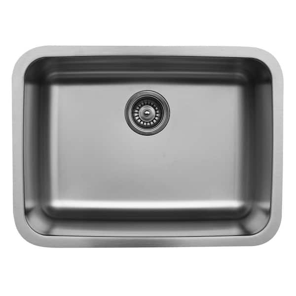 Karran Undermount Stainless Steel 24 in. Single Bowl Kitchen Sink