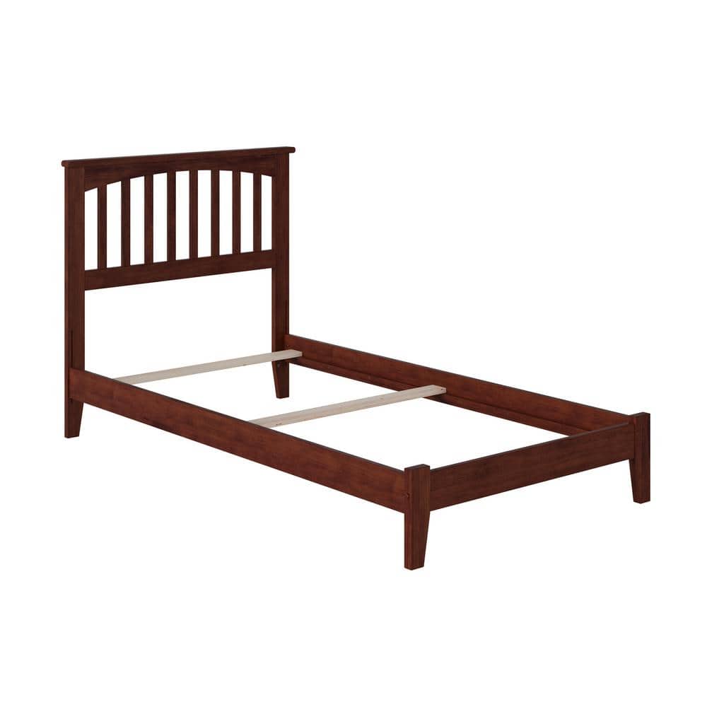Walnut Twin Mission Wood Bed Frame with Headboard