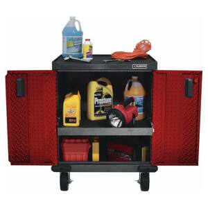 Premier Series Pre-Assembled Steel Freestanding Garage Cabinet in Red with Casters (28 in. W x 35 in. H x 25 in. D)