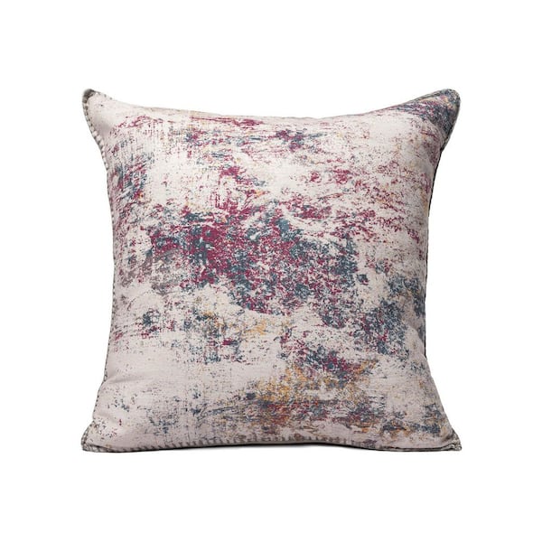 Canon Magenta/Teal 20 in. x 20 in. Modern Abstract Indoor/Outdoor Throw Pillow