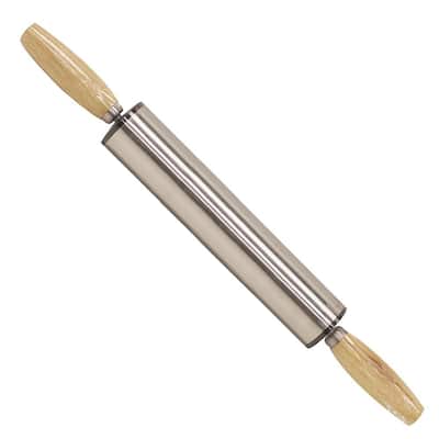 Stainless Steel and Wood Rolling Pin