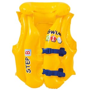 66 lbs. Yellow Swim Kid Step B Inflatable Unisex Water or Swimming Pool Training Vest