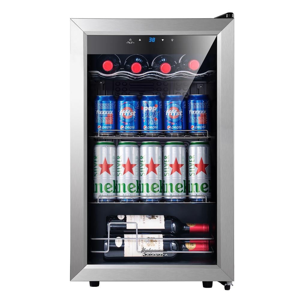 Kalamera 93 Can Compressor Beverage Refrigerator Beer Cooler KRC70BV The Home Depot