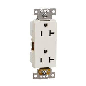 X Series 20 Amp 125V Tamper Resistant Indoor Heavy-Duty Duplex Outlet Decorator Receptacle Back Wire Clamps Light Almond