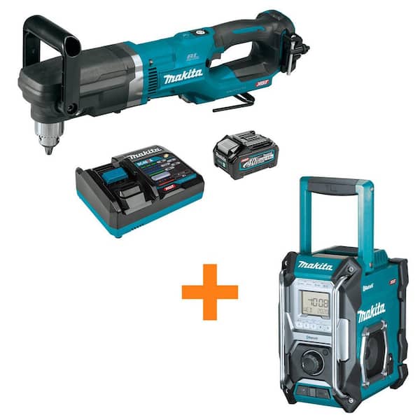 40V max XGT Brushless Cordless 1/2 in. Right Angle Drill Kit (4. 0Ah) with 40V Max XGT Cordless Bluetooth Job Site Radio