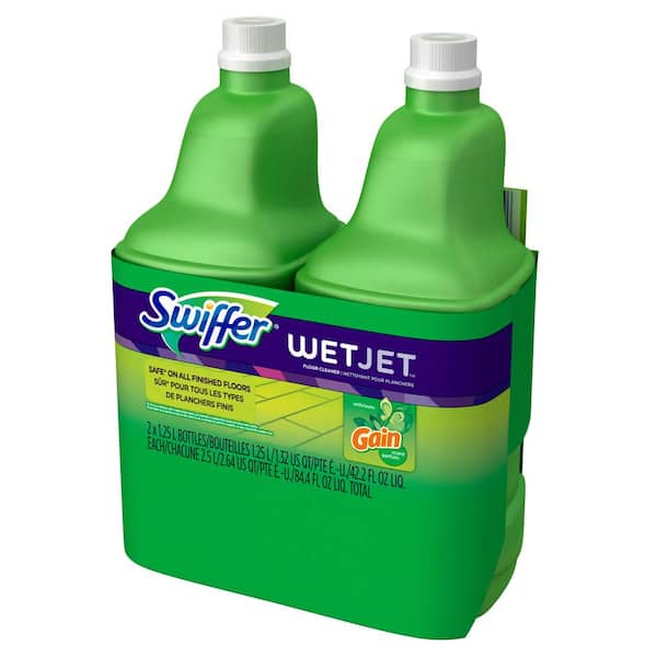 Swiffer WetJet Multi-Purpose Floor Cleaner Solution Refill, Vinyl, Tile &  Laminate Floor Mopping and Cleaning, 42.2 Fl oz (Pack of 2)
