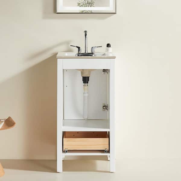 Lonni 18 in. W x 16 in. D x 35 in. H Single Sink Solid Wood Bath