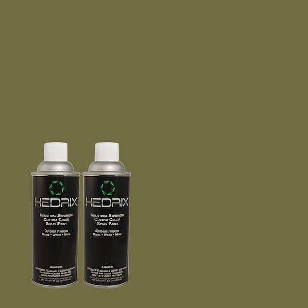 Hedrix 11 oz. Match of 410F-7 Fiddle Leaf Semi-Gloss Custom Spray Paint (2-Pack)