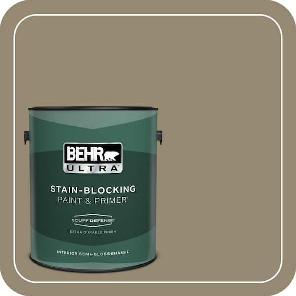 BEHR ULTRA 1 gal. #PPU8-03 Dry Pasture Extra Durable Semi-Gloss Enamel Interior Paint & Primer