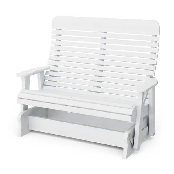 Signature 2-Person White Plastic Outdoor Double Glider