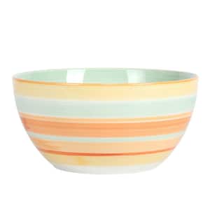 Vintage Stripe 9 In. 35fl. oz. Multi-Colored Stoneware Serving Bowl