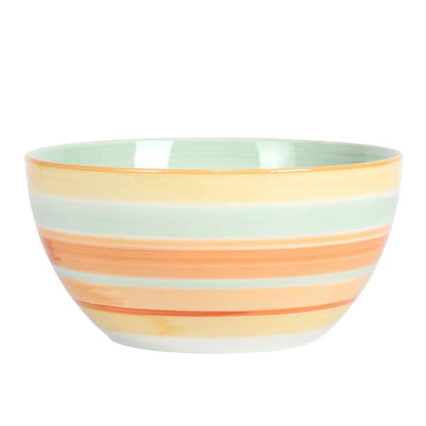 wanda june HOME by MIRANDA LAMBERT Vintage Stripe 9 in. 35 fl. oz. Multi-Colored Stoneware Serving Bowl
