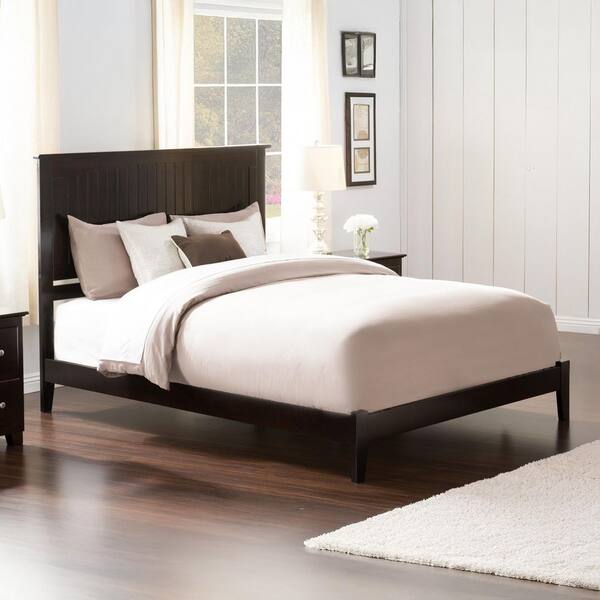 AFI Nantucket Espresso Queen Solid Wood Frame Low Profile Platform Bed with Attachable USB Device Charger