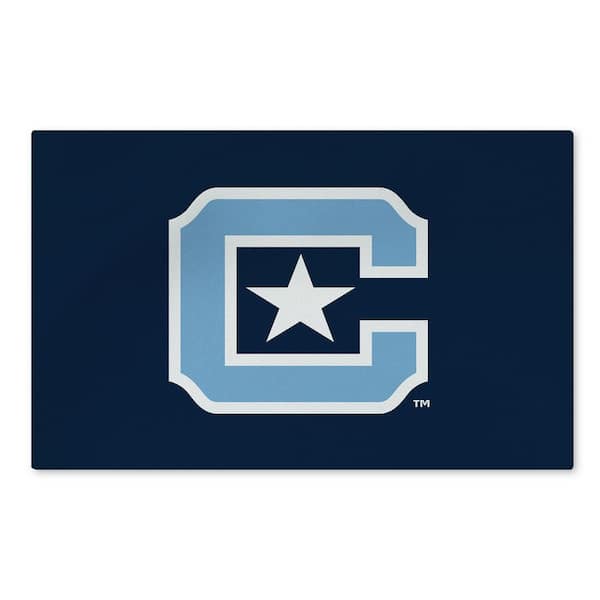 Citadel Bulldogs NCAA Logo Washable Rug 36 in. x 62 in. Area Rug