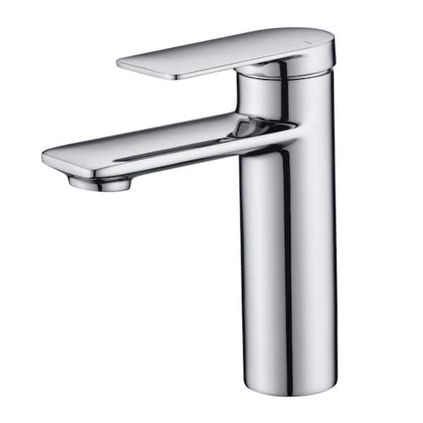 Ultra Faucets Wedge Single Hole Single-Handle Bathroom Faucet Rust Resist in Polished Chrome