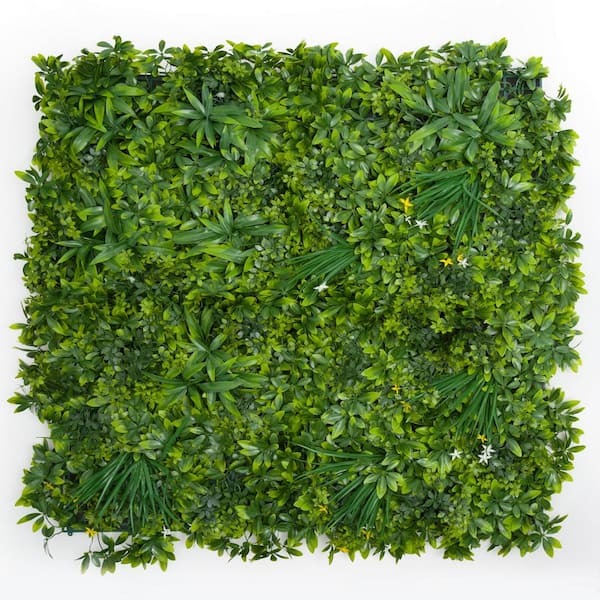 Ejoy 20 in. x 20 in. Artificial Topiary Hedge Panel with Backing AHB001, Set of 4-Pc