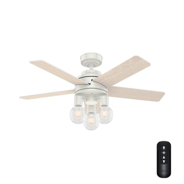 Hunter Hardwick 44 in. Integrated LED Indoor Fresh White Ceiling Fan with Remote Control