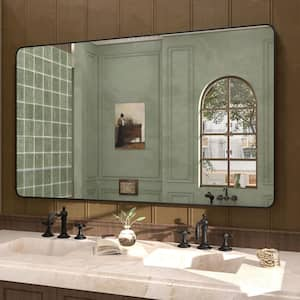 Cosy 60 in. W x 36 in. H Rectangular Framed Wall Bathroom Vanity Mirror in matte Black