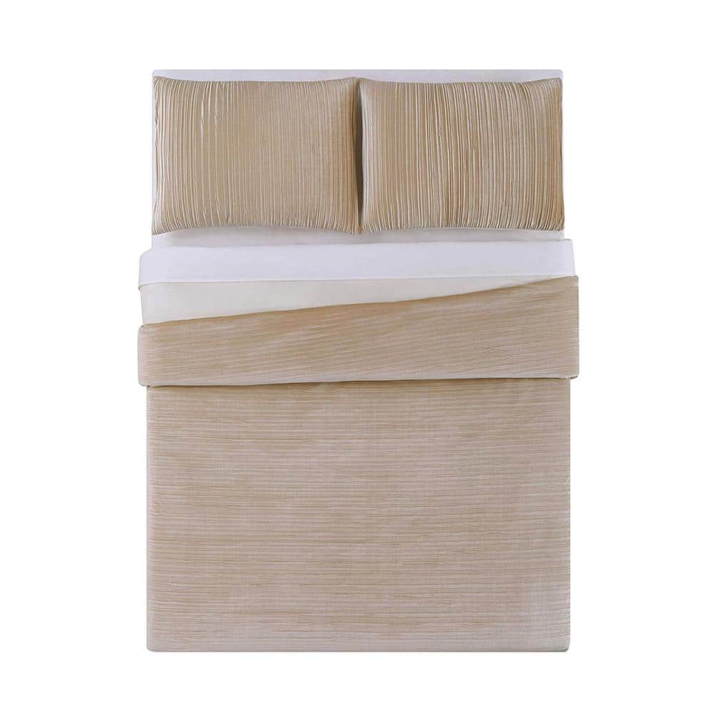 Champagne Full Velvet Down Alternative Comforter Set