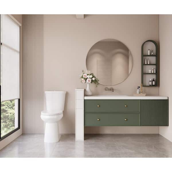 2-Piece 1.1/1.6 GPF Dual flush Elongated 19 in. ADA Comfort Height Toilet in White Map 1000g, Soft-Close Seat Included