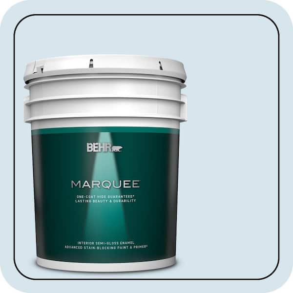 BEHR MARQUEE 5 gal. #560C-1 Rain Water Semi-Gloss Enamel Interior Paint & Primer