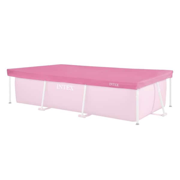 8.5ft x 5.3ft Rectangular Outdoor Backyard Swimming Pool Cover, Pink