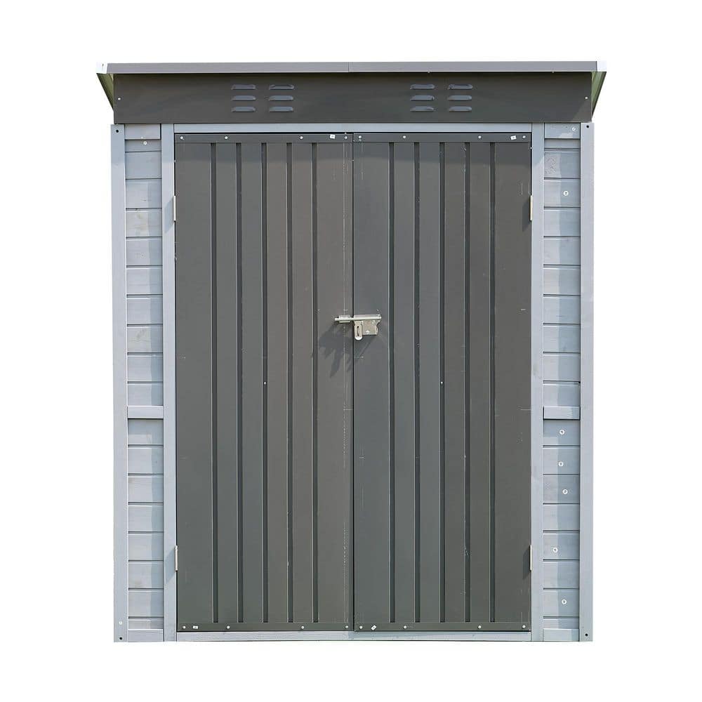 WTVWTV 3 ft. W x 5 ft. D Iron-Wood Combination Storage Shed