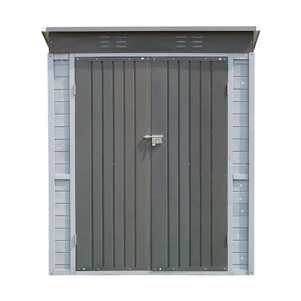 3 ft. W x 5 ft. D Iron-Wood Combination Storage Shed, Garden Shed/Utility Tool House with Lockable Doors (15 sq. ft. )