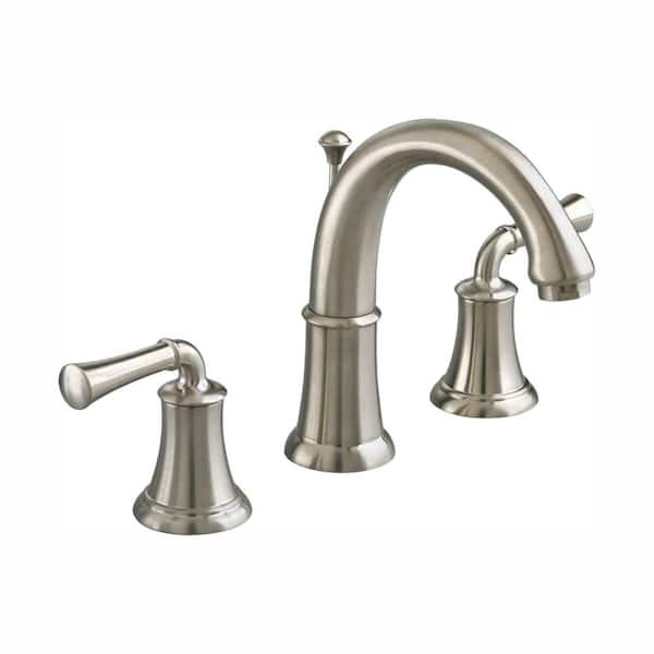 American Standard Portsmouth 8 in. Widespread 2-Handle Mid-Arc Bathroom Faucet with Metal Lever Handles in Brushed Nickel