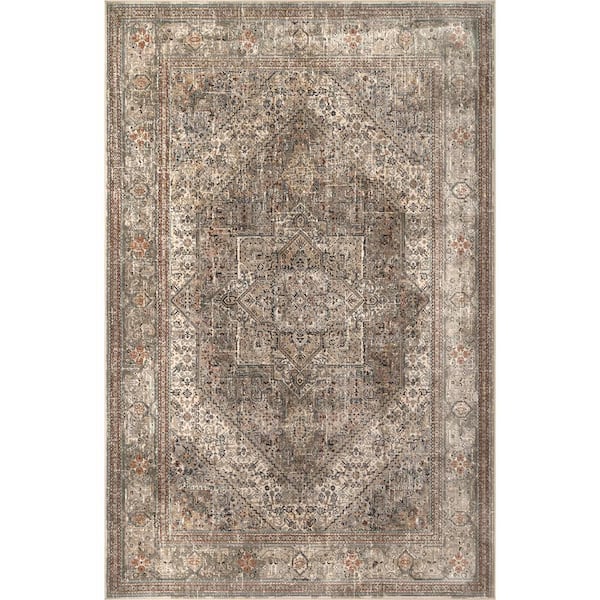 Carol Medallion Beige 5 ft. x 8 ft. Area Rug