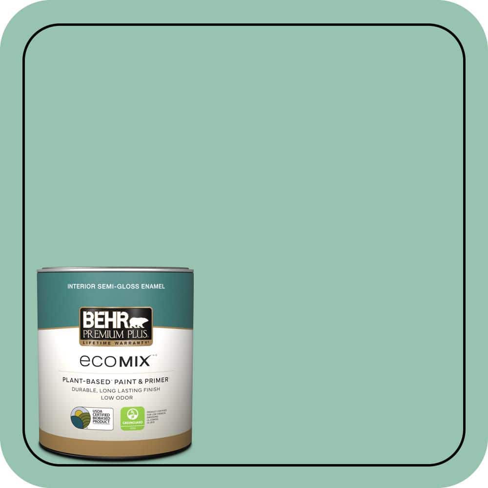 1 qt. #M420-4 Jade Mountain Semi-Gloss Enamel EcoMix Plant-Based Interior Paint & Primer price history on PriceWatchPro