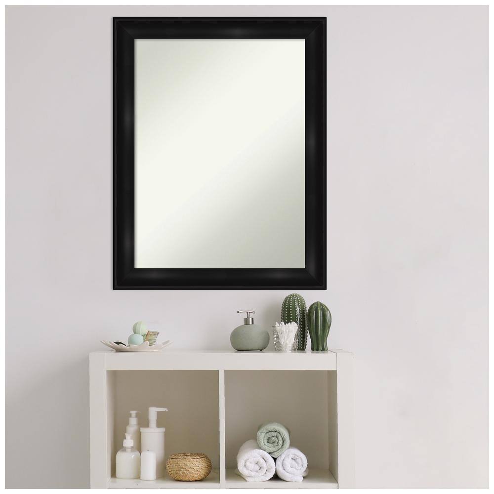 Grand Black Narrow 22" x 28" Non-Beveled Bathroom Vanity Mirror