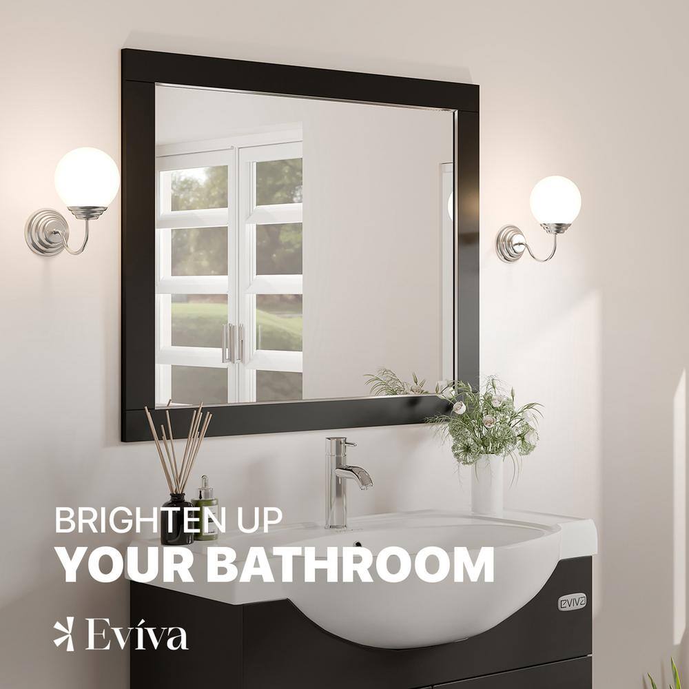 Aberdeen 36" Espresso Wood Framed Bathroom Vanity Mirror