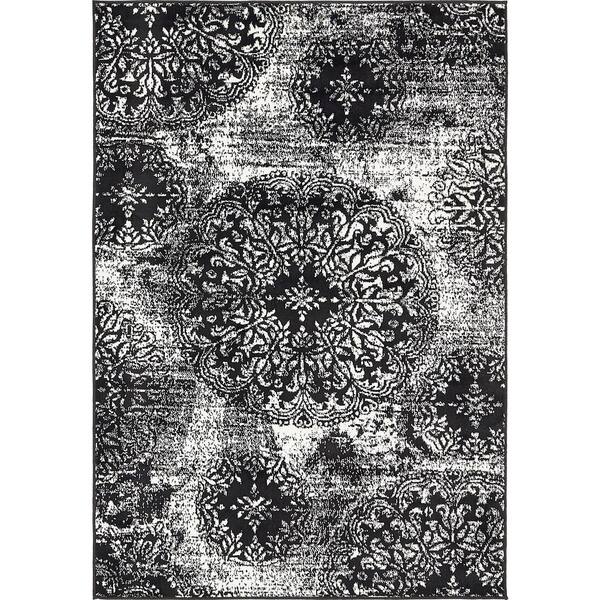 Unique Loom Grand Sofia Black 6' x 9' Rug