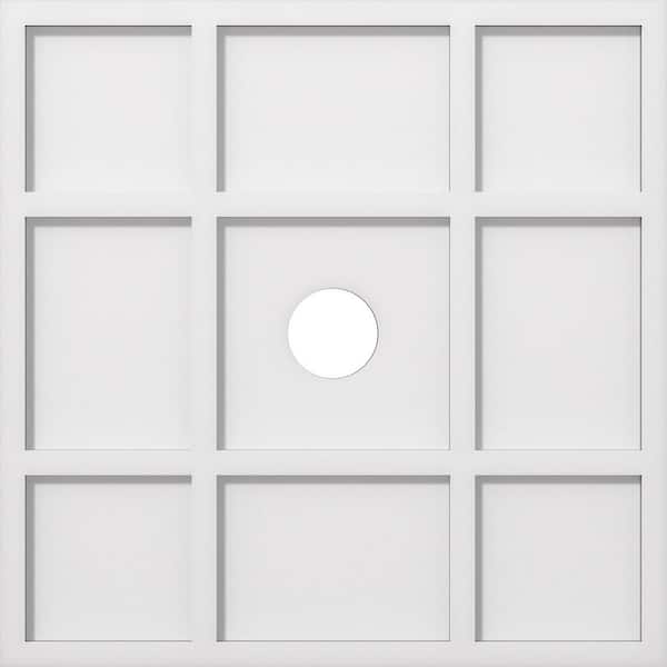 Ekena Millwork 1 in. P X 7-1/2 in. C X 22 in. OD X 3 in. ID Rubik Architectural Grade PVC Contemporary Ceiling Medallion