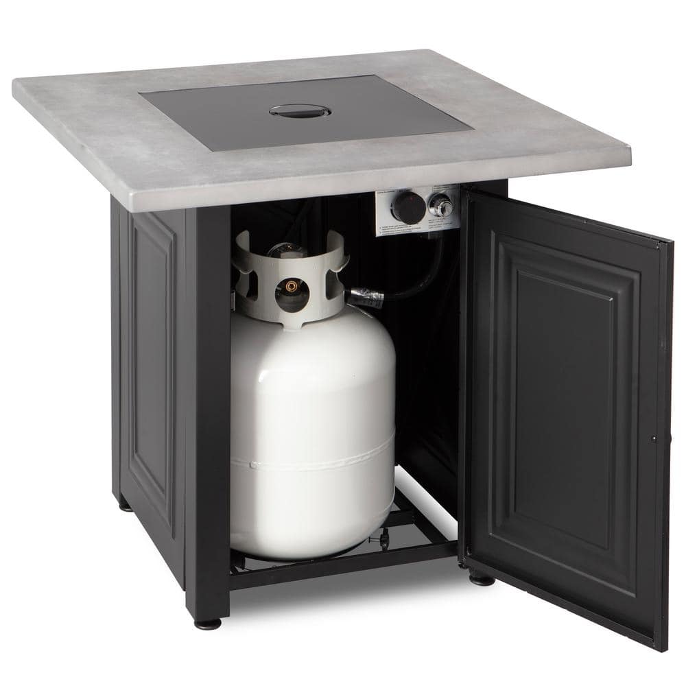 Wakefield Black and Grey Steel Gas Fire Pit Table