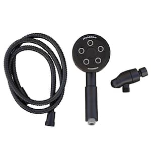 3-Spray 4.5 in. Single Wall Mount Handheld Adjustable Shower Head in Matte Black