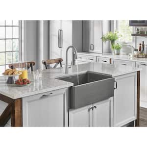 Fireclay 30in. Farmhouse/Apron-Front 1 Bowl  Gray Fireclay Sink Only and No Accessories