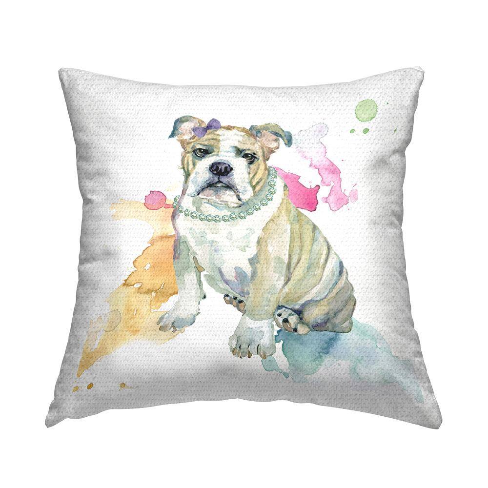 Pampered Pet Bulldog Multi-Color Square Outdoor Throw Pillow price history on PriceWatchPro