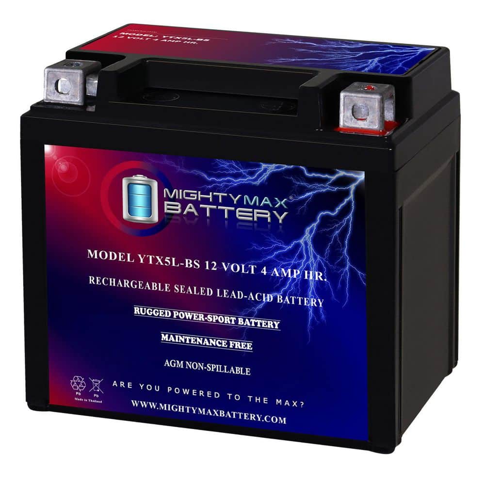 MIGHTY MAX BATTERY YTX5L-BS Battery Replaces Suzuki LTZ50 LT80