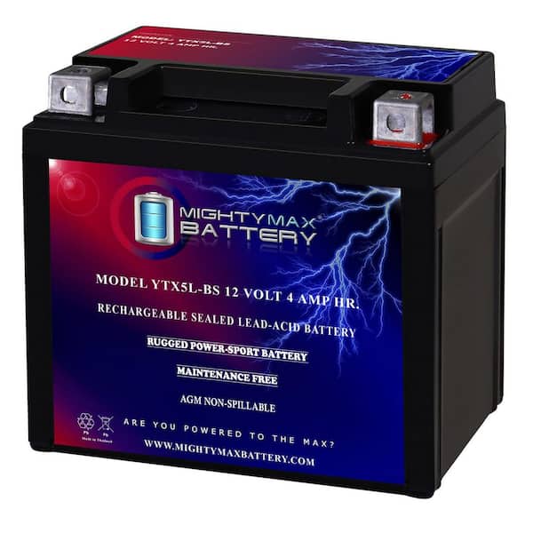 MIGHTY MAX BATTERY YTX5L-BS Replacement Battery Compatible with Yamaha GTX-5Lbs0-00-00