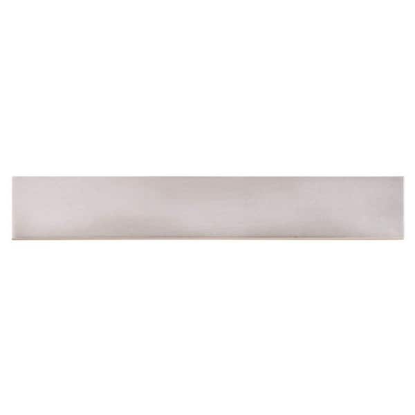 Fion Herban Grey 2.5 in. x 16 in. Mediterranean-Inspired Subway Glossy Ceramic Wall Tile Sample