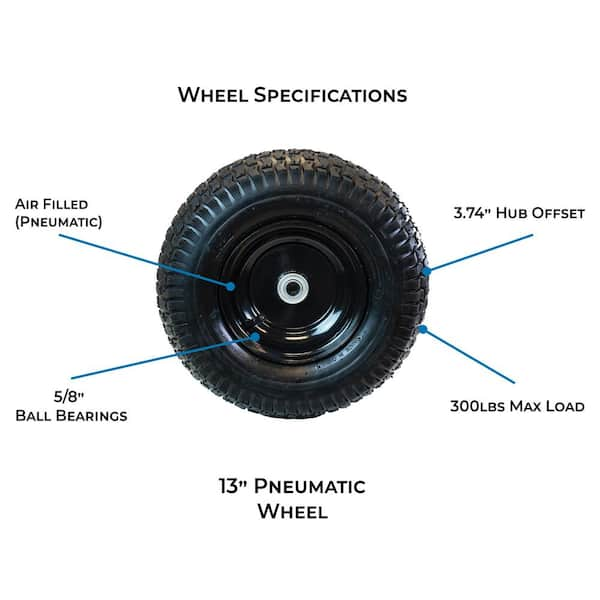 4 Pack 10'' Tubless Solid / Pneumatic Wheels Foam Filled Tire for Gorilla  Carts